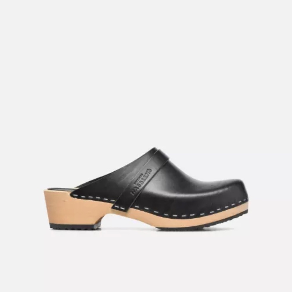 NEW Swedish Hasbeens Swedish Husband Clog Black 37